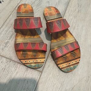 Dolce Vita Tribal Print Flat Sandals